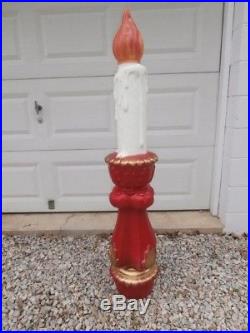 1970′s Lighted Poloron Blow Mold Christmas Candle Mediterranean 52 Tall
