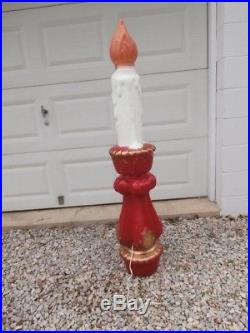 1970's Lighted Poloron Blow Mold Christmas Candle Mediterranean 52 Tall
