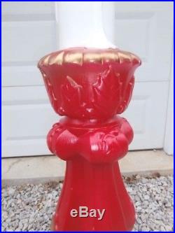 1970's Lighted Poloron Blow Mold Christmas Candle Mediterranean 52 Tall