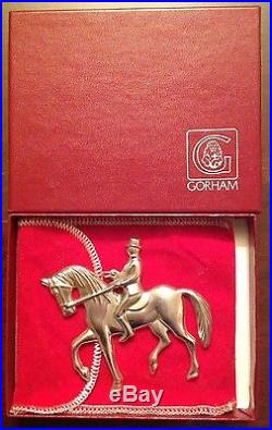 1980 Sterling Silver Gorham American Heritage Man On Horseback Ornament With Box