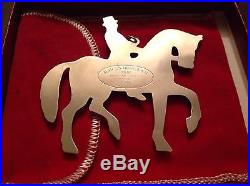 1980 Sterling Silver Gorham American Heritage Man On Horseback Ornament With Box