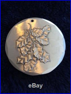 1980 WENDELL AUGUST FORGE First Annual Holly Branch Aluminum Christmas Ornament