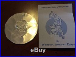 1980 WENDELL AUGUST FORGE Holly and Berry Aluminum Christmas Ornament