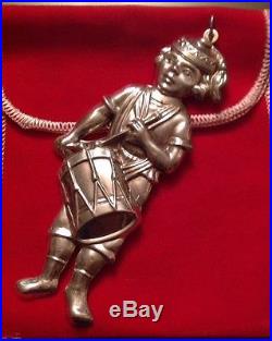 1984 Sterling Silver Gorham American Heritage Drummer Boy Ornament, Box & Pouch