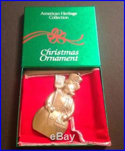 1986 Sterling Silver Gorham American Heritage Snowman Ornament With Box