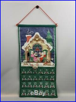 1987 Avon Christmas Countdown Fabric Advent Calendar Cute Mouse
