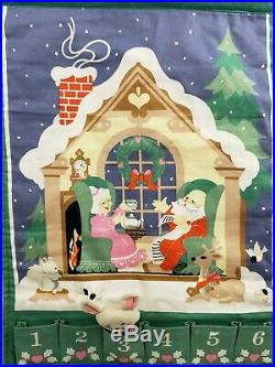 1987 Avon Christmas Countdown Fabric Advent Calendar Cute Mouse