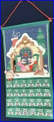 1987 Avon Fabric Advent Calendar CHRISTMAS COUNTDOWN Mouse Wall Hanging