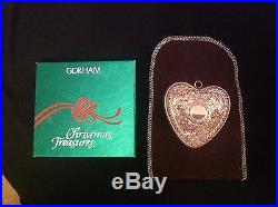 1988 Sterling Silver Gorham Archive Victorian Heart Ornament