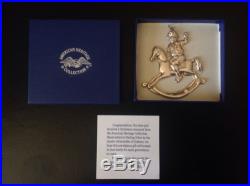 1990 Sterling Silver Gorham American Heritage Rocking Horse Ornament With Box