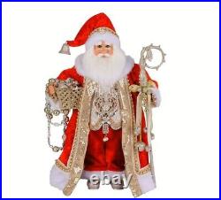 19 Karen Didion Christmas Jeweled Santa Claus Figurine Retro Christmas Decor