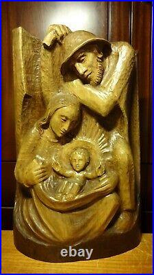 19th 16 Wood Hand Carved Nativity Set Scene Holy Family Jesus Statue Sculpture