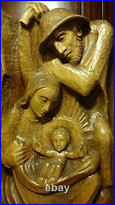 19th 16 Wood Hand Carved Nativity Set Scene Holy Family Jesus Statue Sculpture