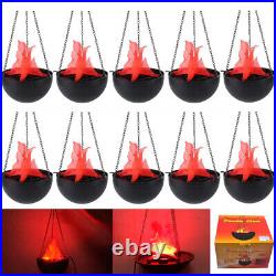 1-10 Pack Electric LED Flameless 3D Fake Fire Hanging Lamp Effect Torch Light