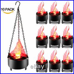 1-10 Pack LED Artificial Fake Fire Lamp Hanging Flame Light Party Fire Pot Bowl