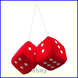 1/3pcs Auto Car Truck Fuzzy Plush Dice Rear View Mirror Hanging Ornaments Dice