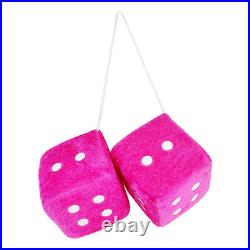1/3pcs Auto Car Truck Fuzzy Plush Dice Rear View Mirror Hanging Ornaments Dice