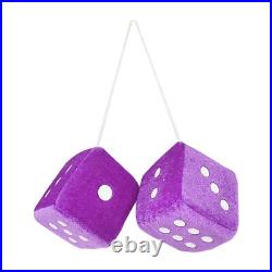 1/3pcs Auto Car Truck Fuzzy Plush Dice Rear View Mirror Hanging Ornaments Dice