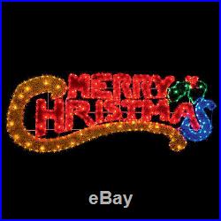 1.45m Indoor Outdoor Merry Christmas Tinsel Decor Motif Silhouette Led Light