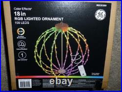 1.5ft GE Color Effects 18 RGB Christmas Ornament 156 Color Changing LED Lights