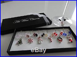 1 Box Mixed Christmas Wine Glass Charms Table Decorations