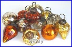 1 Mini Mercury Glass Christmas Ornaments 12 Pc Set Gold Silver Bronze Color New