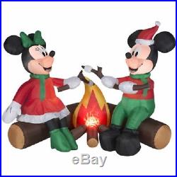 (1) New 48 Air Blown Campfire Mickey & Minney By Gemmy Industries 37898