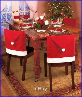 1-Pcs Santa Red Hat Chair Covers Christmas Decorations Dinner Decor Chair Sets