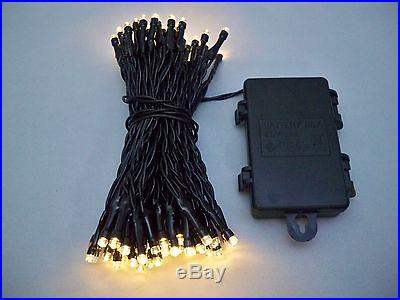 1 Set of 100 LED Warm White Outdoor Battery 10M Waterproof Fairy String Lights