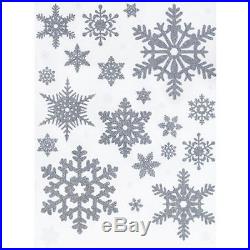 1 Sheet of Christmas Decoration Window Snowflake Sticker 20 Glitter Sticker