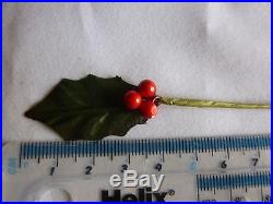 1 x 12 Artificial Holly & Berries Single leaf Stem spray bunch-cakes, favours