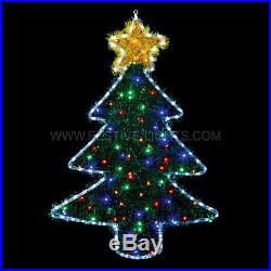 1m Mains Powered Outdoor Christmas Xmas Tinsel Tree Rope Silhouette 504 Light