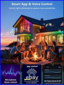 200FT RGBIC Permanent Outdoor Lights, 120 RGBIC LEDs Eave Lights IP67 Waterpr