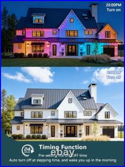 200FT RGBIC Permanent Outdoor Lights, 120 RGBIC LEDs Eave Lights IP67 Waterpr