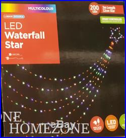 200 Led Super Bright Waterfall Star Light Christmas Outdoor Xmas