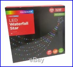 200 Led Waterfall Star Light Christmas Gift Xmas Super Bright Multi Xm0179