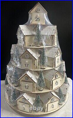 2024 HOBBY LOBBY 5 TIER WOOD CHRISTMAS TREE ADVENT CALENDAR (LED Lights)