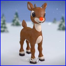 2025 Christmas Prop! 3′ Animated Rudolph The Red Nose Reindeer Head Turns Sounds
