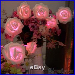 20LED Rose Flower Fairy Wedding Garden Party Christmas Decoration String Lights