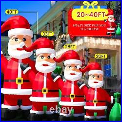 20 26 33 40FT Giant Christmas Inflatable Santa Claus Outdoor Decoration & Blower