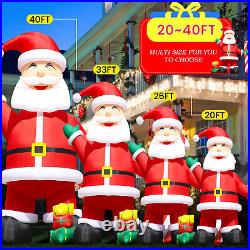 20/26/33/40FT Giant Premium Christmas Inflatable Santa Claus Xmas Decor & Blower