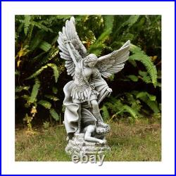 20.5 Large Saint Michael Statue Outdoor, Michael the Archangel Slaying Satan 20.5 Large Saint Michael Statue Outdoor, Michael the Archangel Slaying Satan