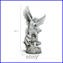 20.5 Large Saint Michael Statue Outdoor, Michael the Archangel Slaying Satan 20.5 Large Saint Michael Statue Outdoor, Michael the Archangel Slaying Satan