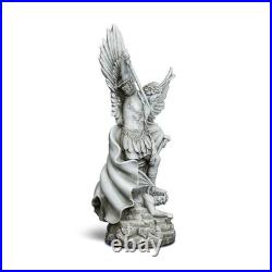 20.5 Large Saint Michael Statue Outdoor, Michael the Archangel Slaying Satan 20.5 Large Saint Michael Statue Outdoor, Michael the Archangel Slaying Satan