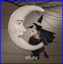 20 Bethany Lowe BeWitched Crow Moon Witch Hanging Figure Retro Halloween Decor