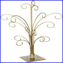 20 Gold Metal Ornament Display Tree Holds 15 Ornaments Tripar US SELLER New