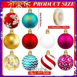 20 Packs Inflatable Ball Christmas Ornaments 9 Inch Giant Inflatable Christmas B
