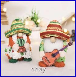 20 Set 2pc Holiday Plush Mexican Fiesta Gnome Cinco de Mayo Face Doll Wholesale