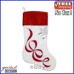 20 White and Red Christmas Stocking Decor Fireplace Decoration Santa Claus Gift