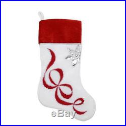 20 White and Red Christmas Stocking Decor Fireplace Decoration Santa Claus Gift